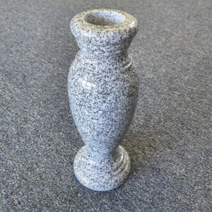 Grey Granite Ornate Turned Memorial Vase