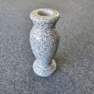 Grey Granite Ornate Turned Memorial Vase