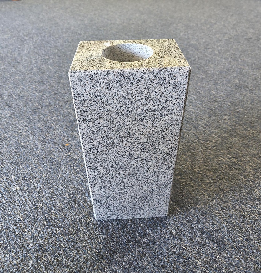Grey Granite Tapered Memorial Vase